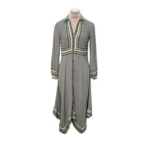 MAEVE by ANTHROPOLOGIE Constantine Midi Handkerchief Hem Shirt Dress Sz 0 Flowy